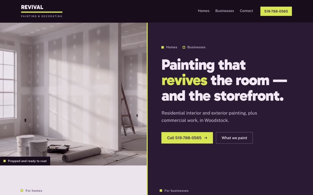 Revival Painting — a spec build for a painting business