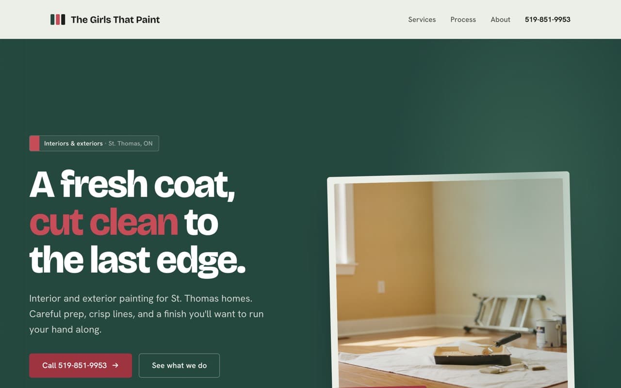 The Girls That Paint — a spec build for a painting business